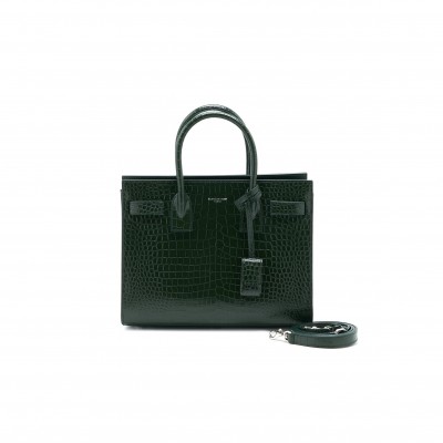 YSL SAC DE JOUR IN CROCODILE-EMBOSSED LEATHER-BABY 421863136 (26*20.5*12.5cm)